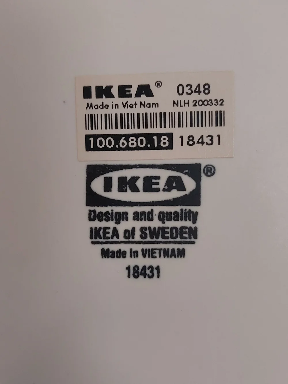 IKEA Vintage White Matte Neck Vase - Minimalist Home Accent